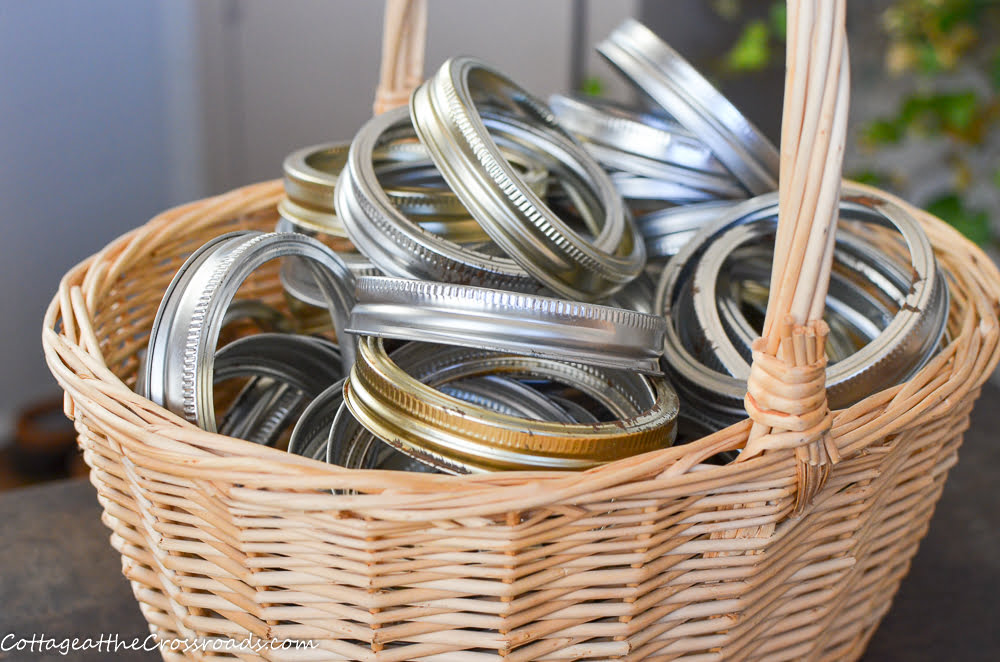 Basket of canning jar bands