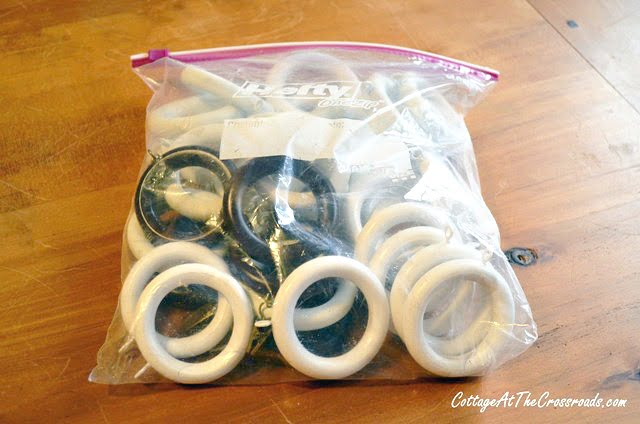 Bag of wooden curtain rings