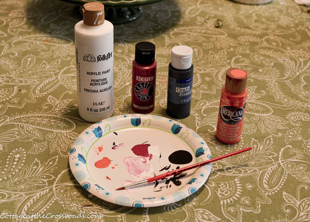 Craft paints and brush