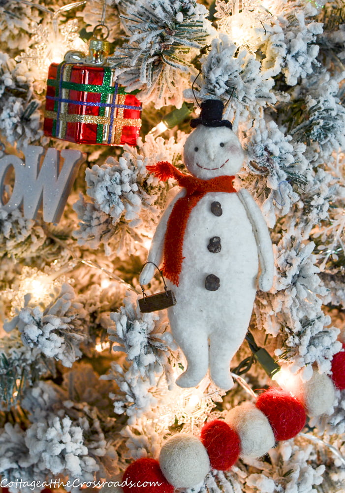 Handmade felt snowman