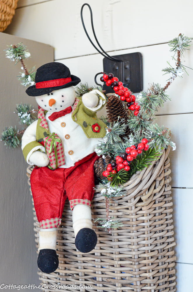 Snowman in basket