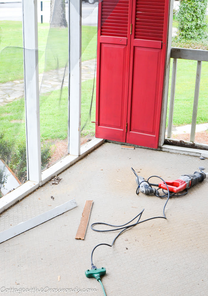 Screen porch tear down