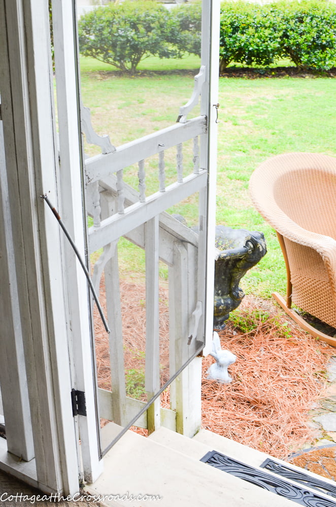 Damaged screen door