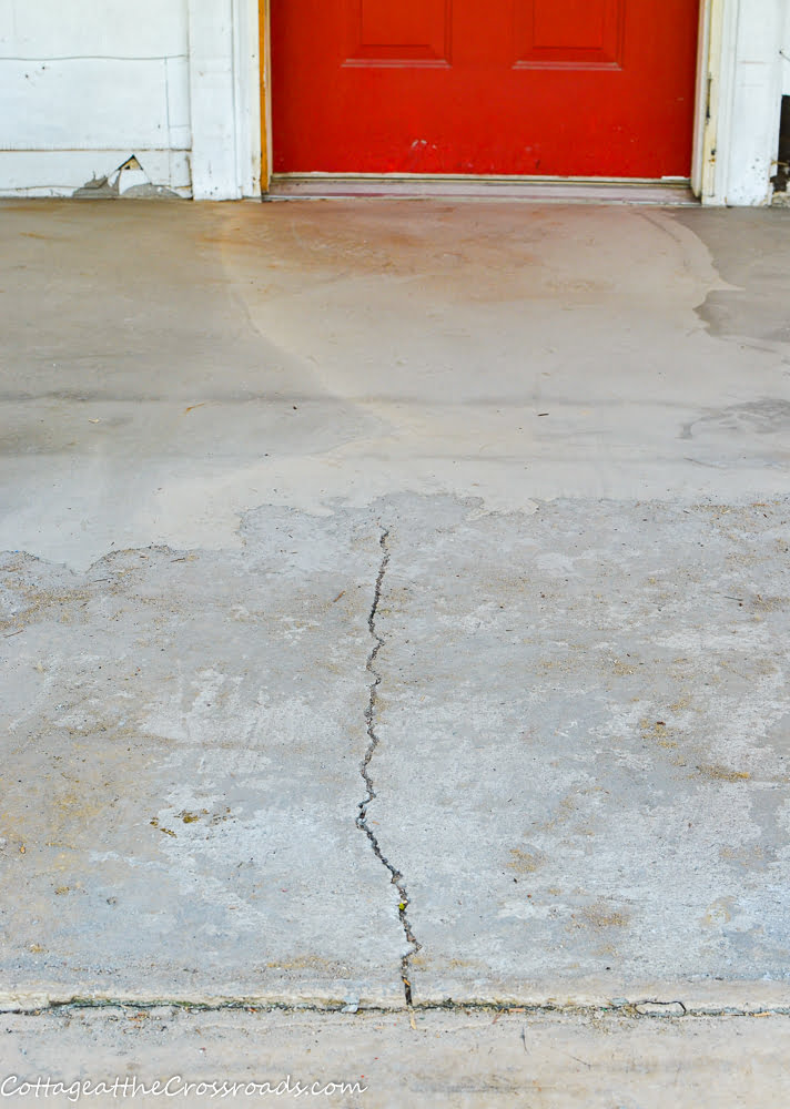 Crack in concrete porch floor