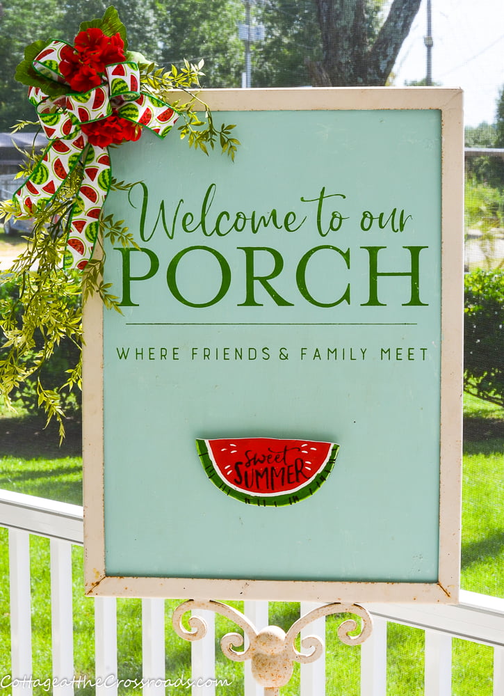 Welcome to our porch wooden sign