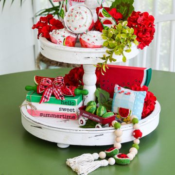 Watermelon tiered tray