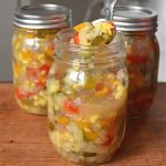 zucchini corn relish in jars