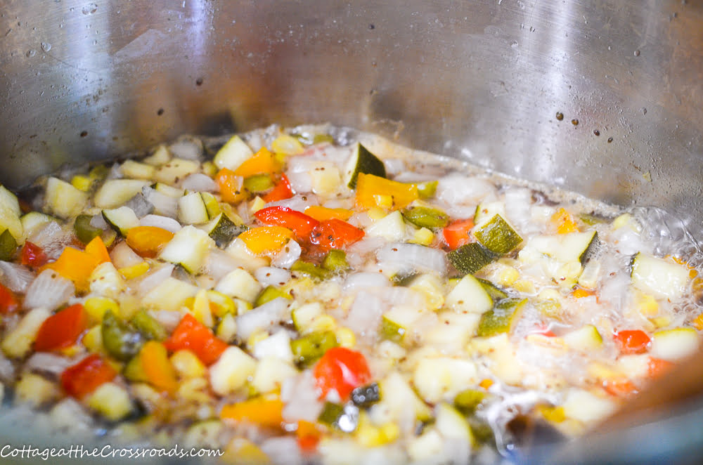 Zucchini Corn Relish 7 Zucchini relish cooking