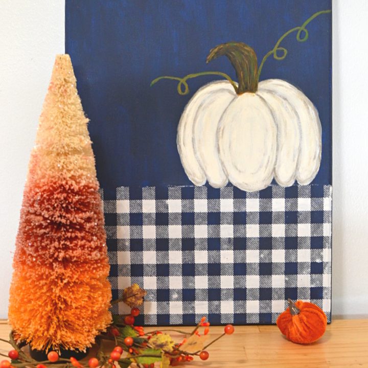 Let S Paint A White Pumpkin Cottage At The Crossroads   Painted White Pumpkin On A Canvas 720x720 