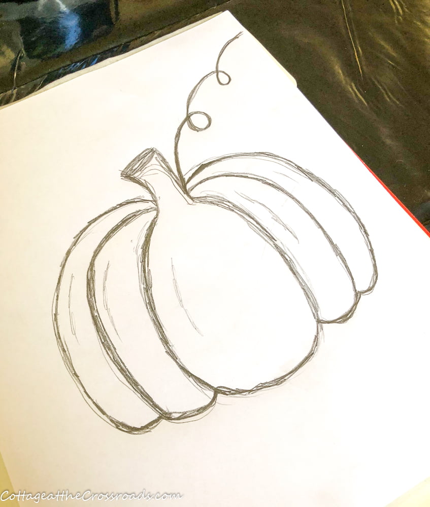 White pumpkin sketch