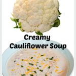 Creamy cauliflower soup with sausage