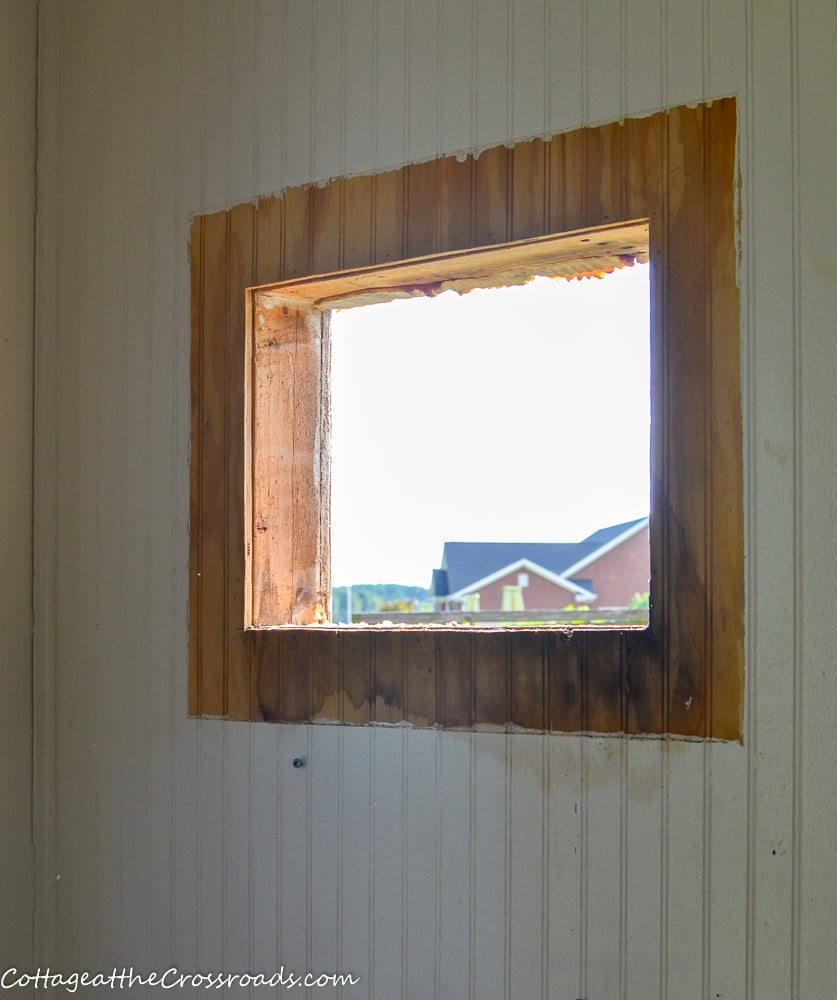 Hole in wall for air conditioner