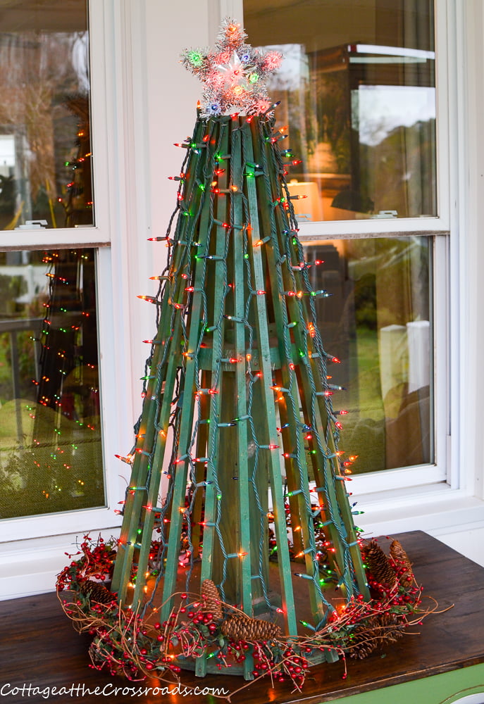 Old wooden christmas tree