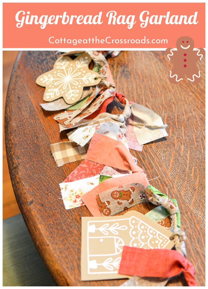 Diy gingerbread rag garland graphic