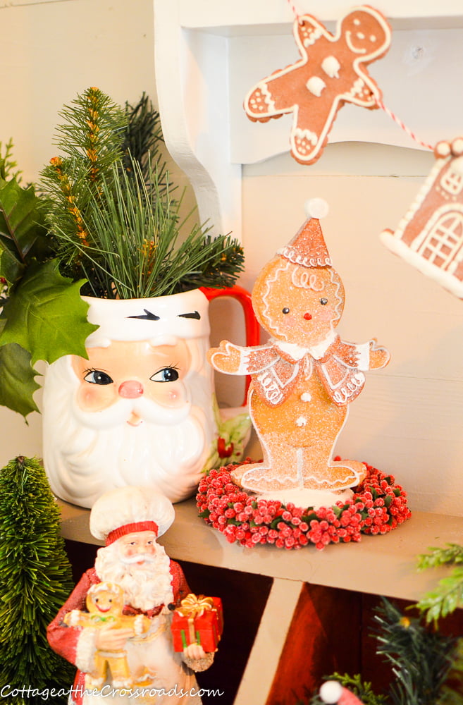 Vintage santa pitcher and gingerbread boy