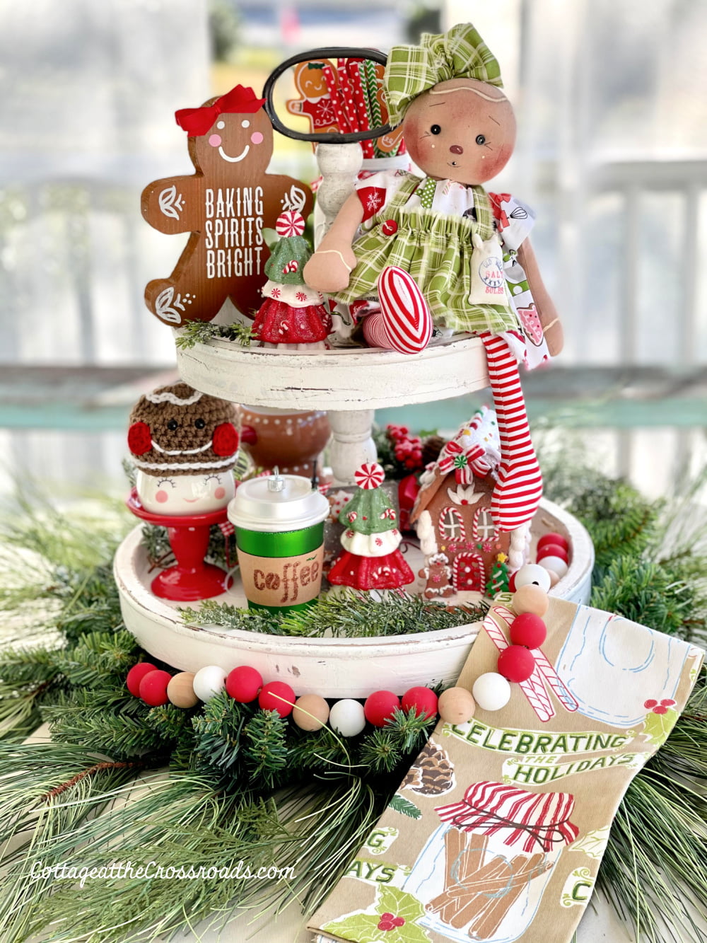 Gingerbread tiered tray