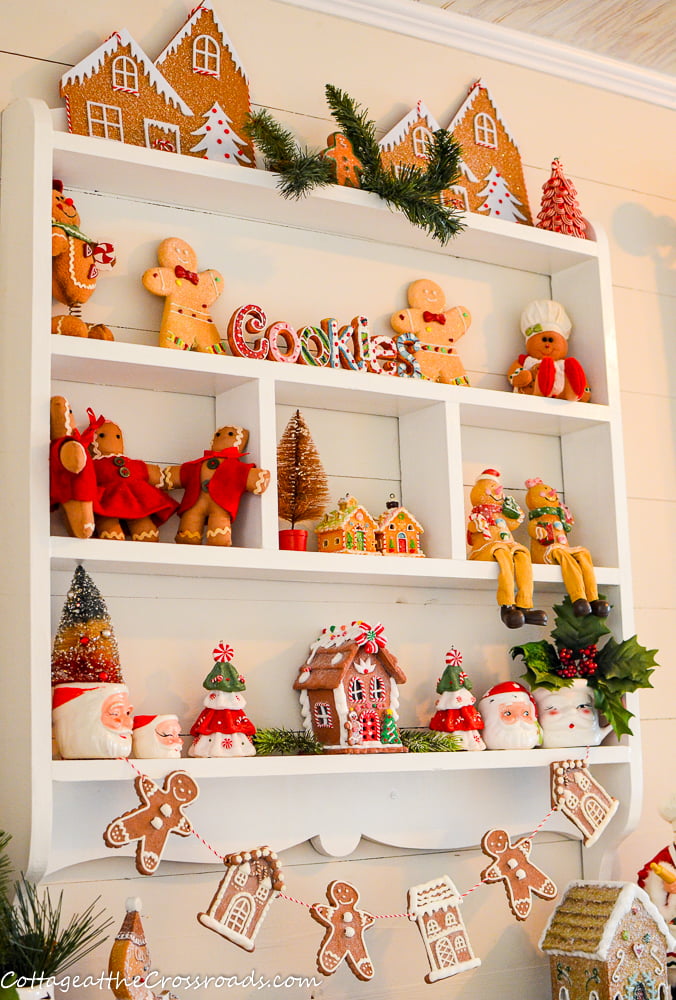 Wall cupboard decorated for christmas