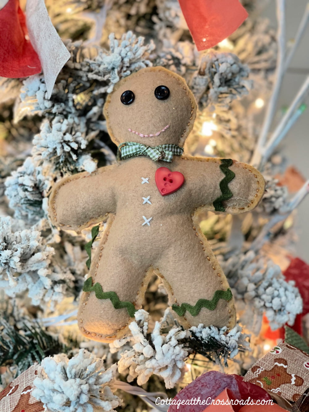 Handmade gingerbread boy decoration