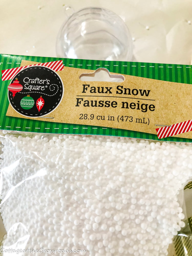 Faux snow from dollar tree