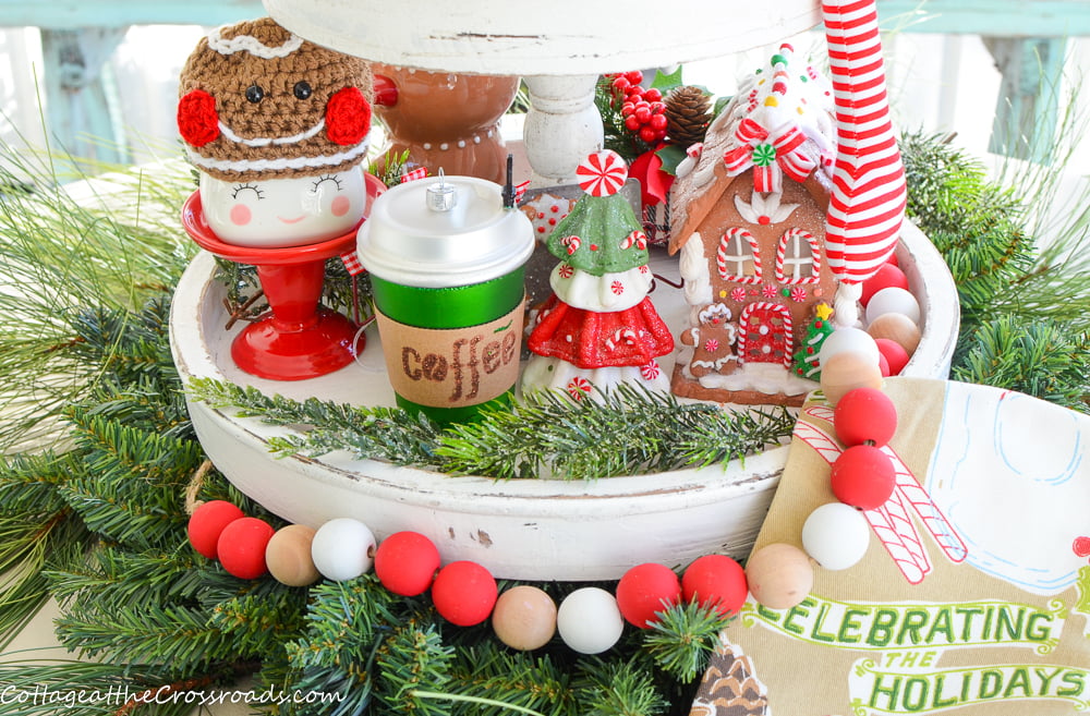 Gingerbread tiered tray items