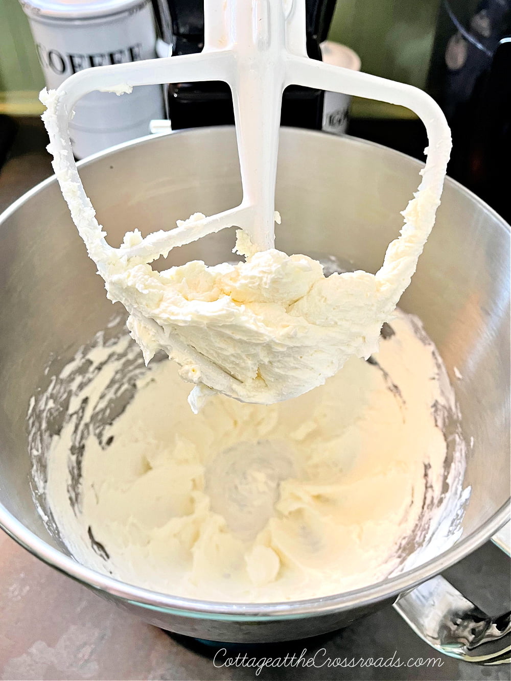 Beating cream cheese