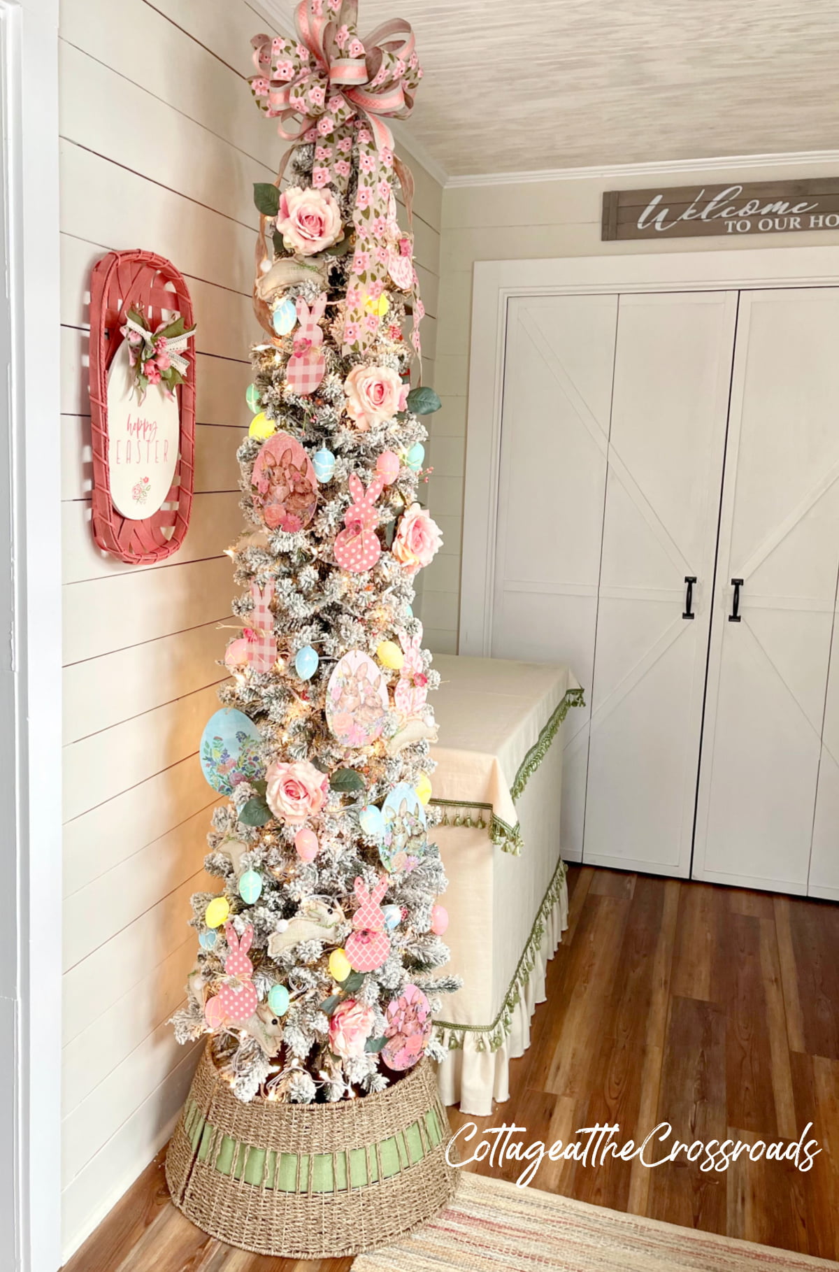 DIY Easter Tree with Egg Lights - Cottage at the Crossroads