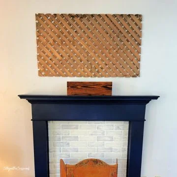Lattice panel above faux fireplace 2