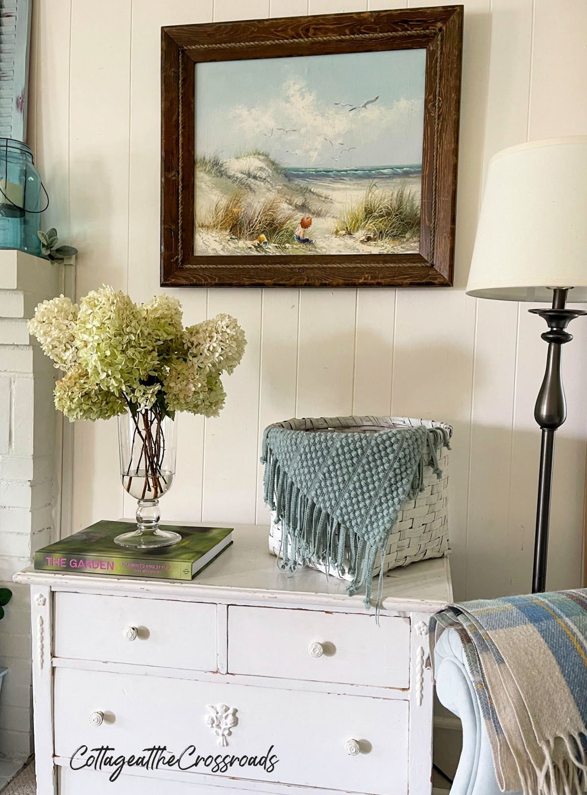 Limelight hydrangeas in a vase