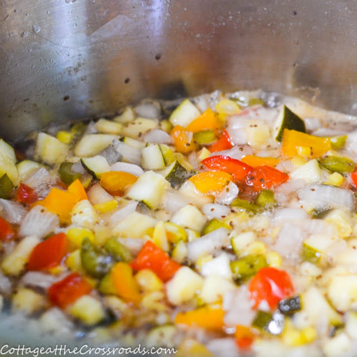 Mixture of vegetables on pan