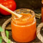 Jar of tomato soup homemade