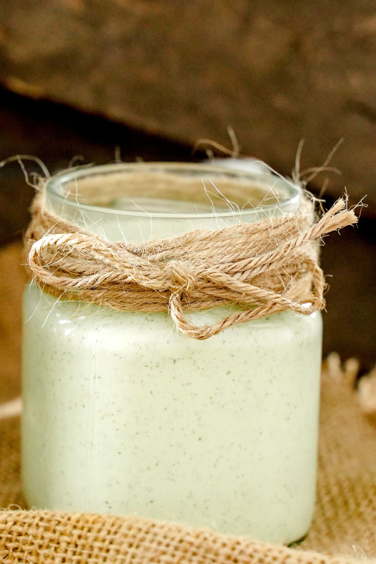 Jar of cucumber ranch dressing