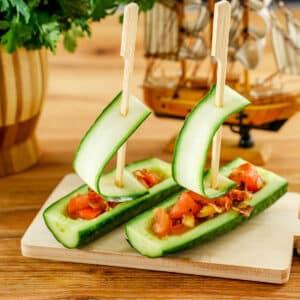 Simple and fun salad idea cucumber salad boats
