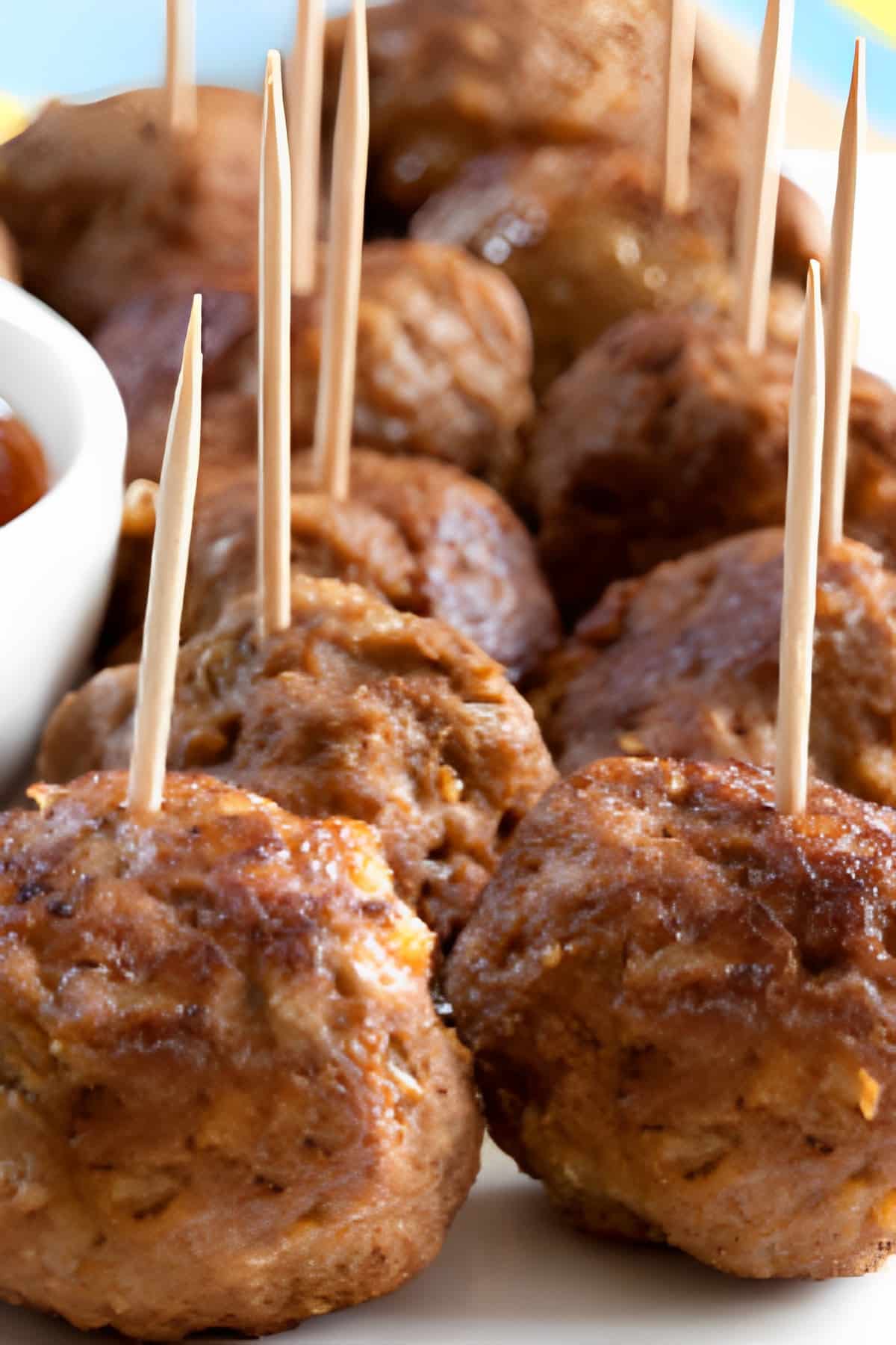 Pressure canned quebeck pork meatballs on a tray.