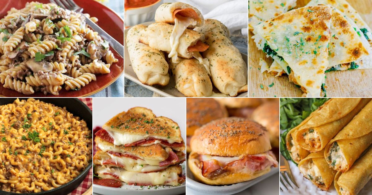 21 lazy mom dinner ideas for a stress-free mealtime facebook image.