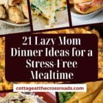 21 lazy mom dinner ideas for a stress-free mealtime pinterest image.