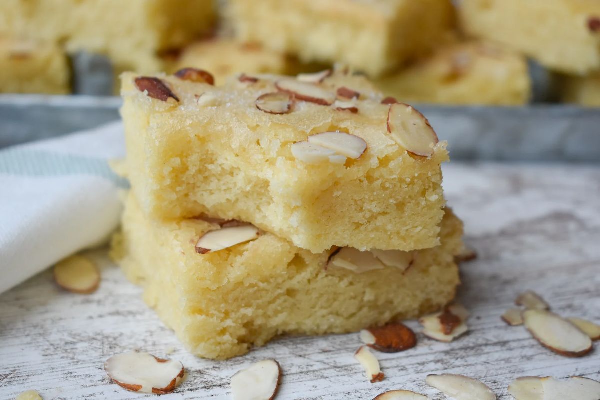 Two almond brownies.