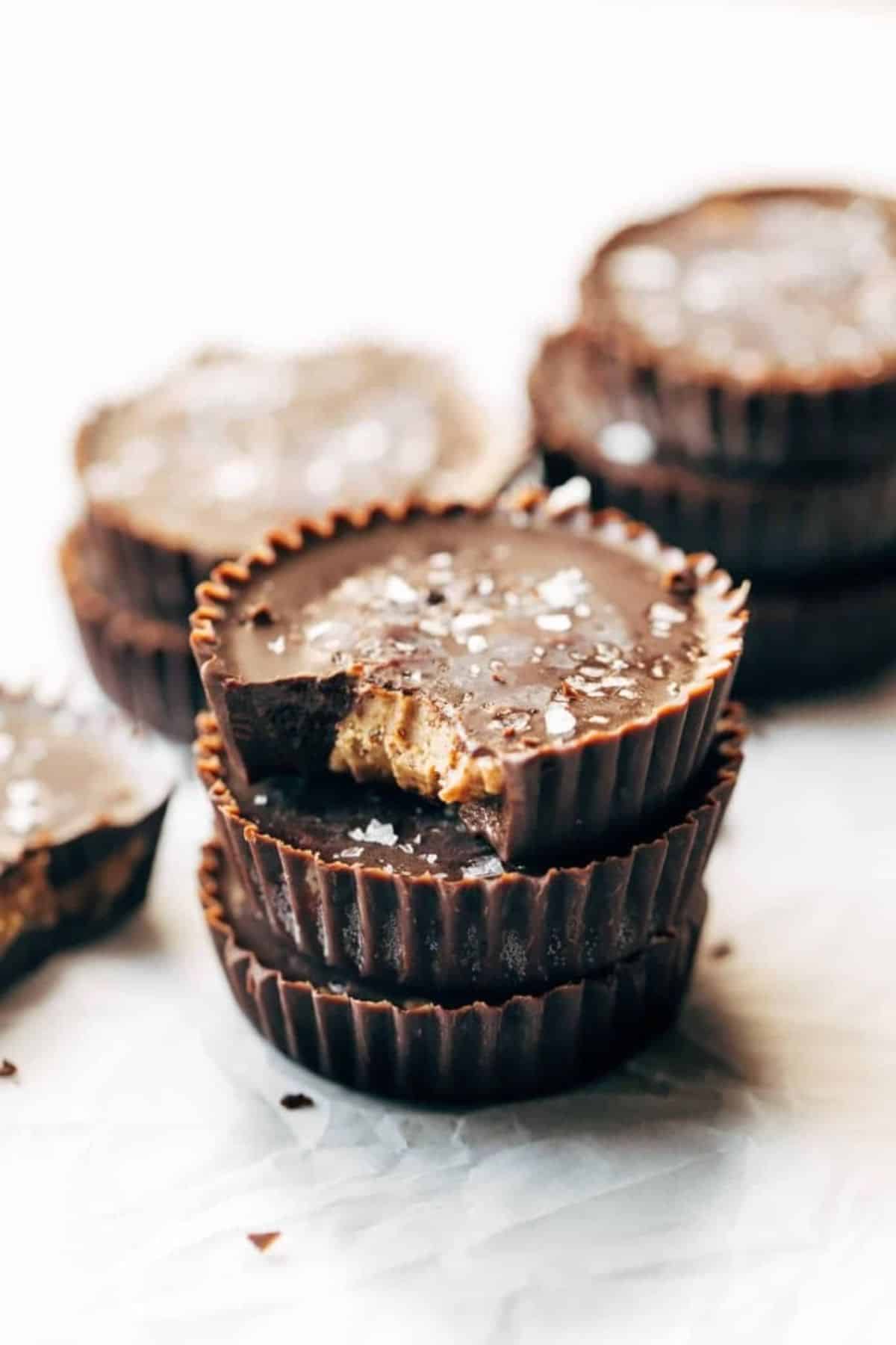 A pile of delicious almond butter cups.