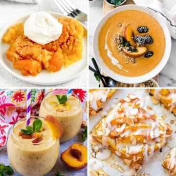 Four delicious canned peach dishes.