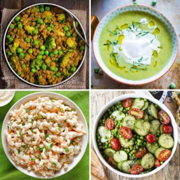 Four delicious meals with canned peas.