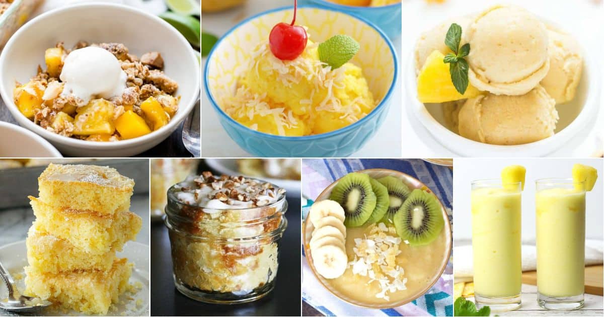 27 desserts with frozen pineapple for a tropical twist facebook image.