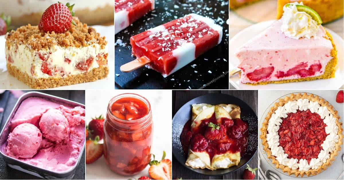 29 desserts with frozen strawberries for a sweet and tangy treat facebook image.