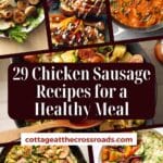 29 chicken sausage recipes for a healthy meal pinterest image.