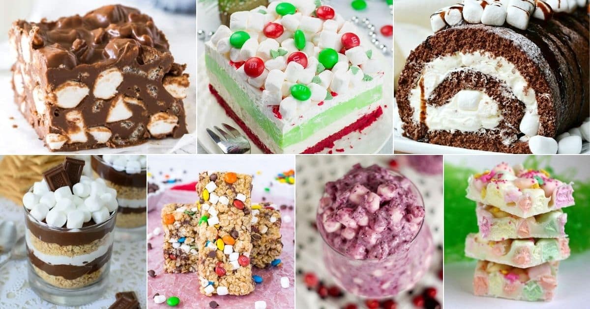 31 recipes with mini marshmallows for a sweet treat facebook image.