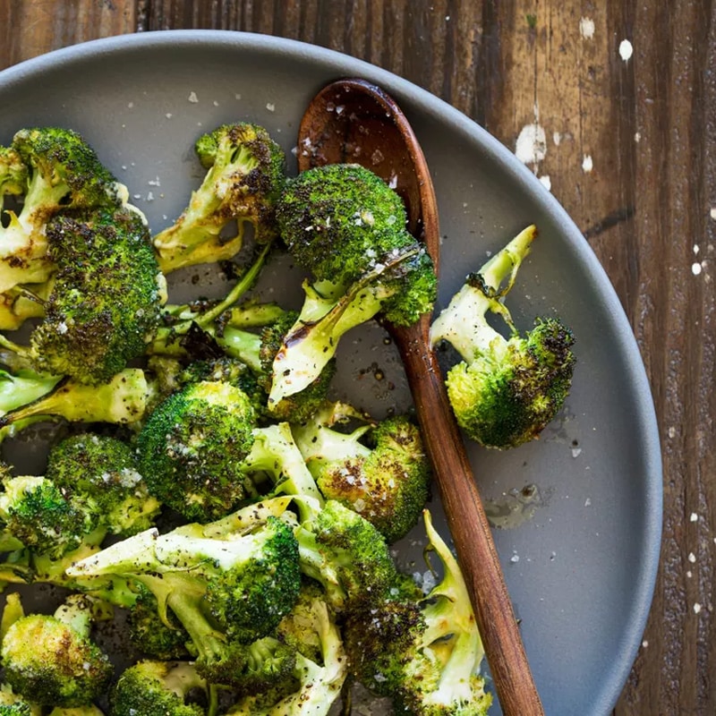 Aioli-glazed charred broccoli