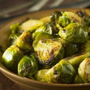 Air fried balsamic brussel sprouts featured