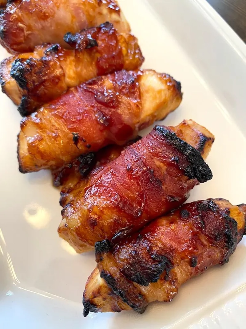 Air fryer bacon wrapped chicken tenders