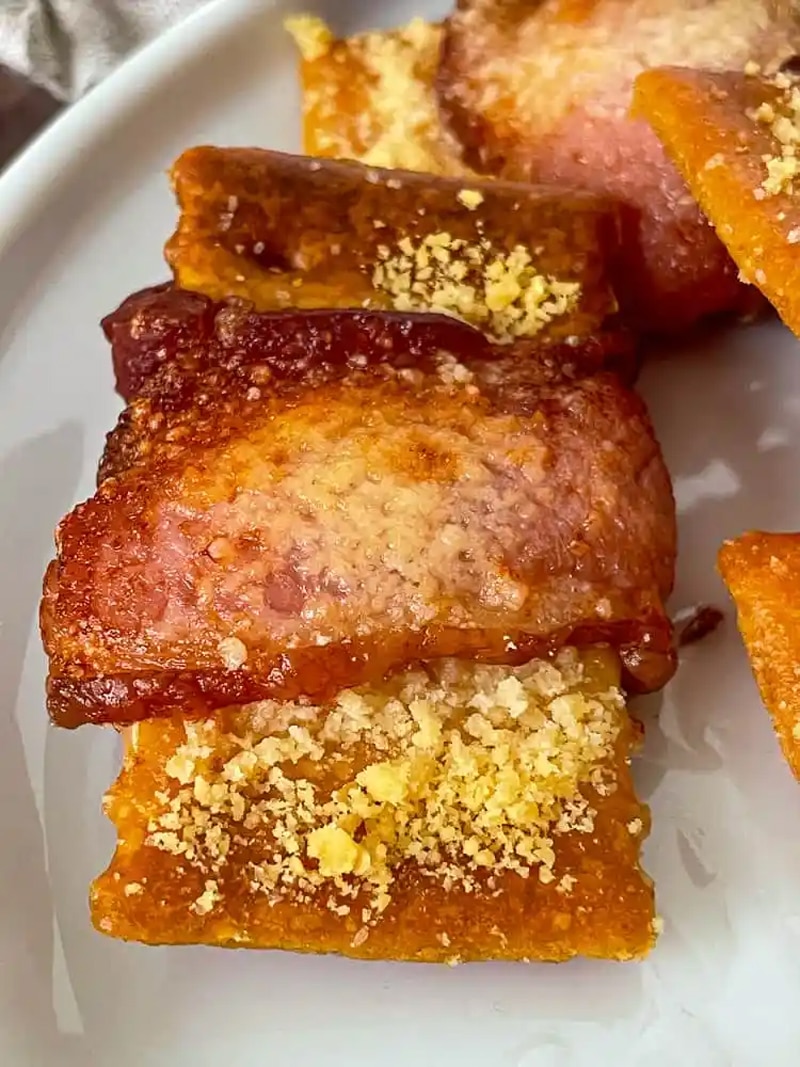 Air fryer bacon wrapped crackers