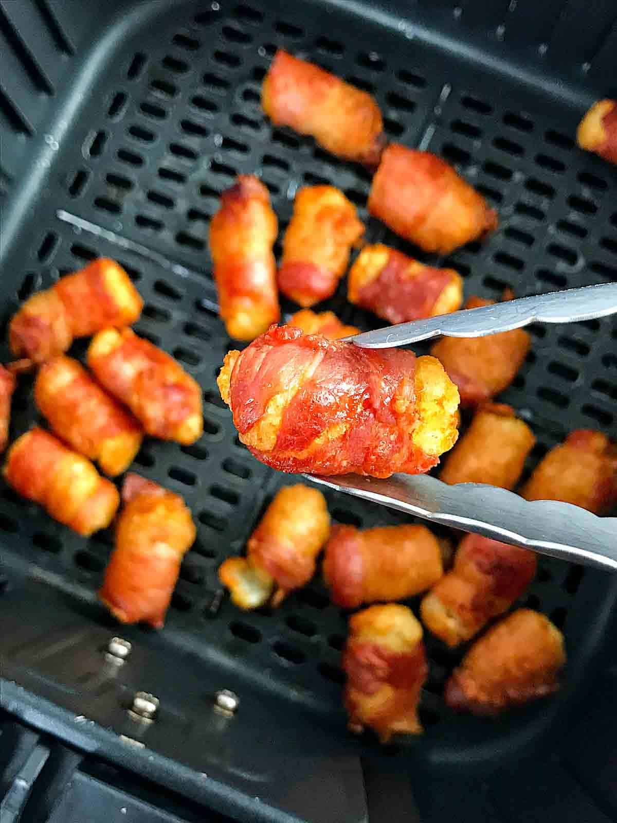 Air fryer bacon wrapped tater tots