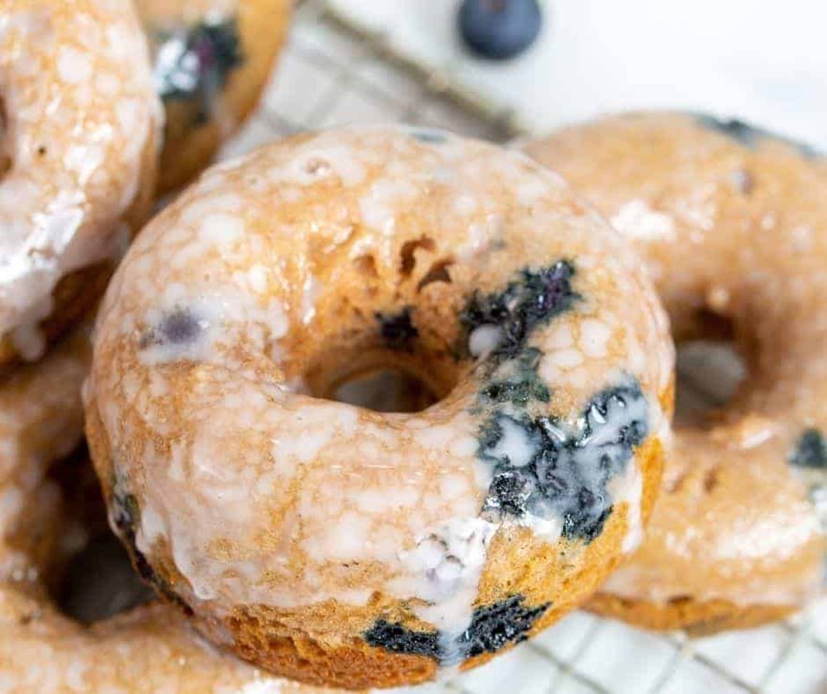 Air fryer blueberry donuts