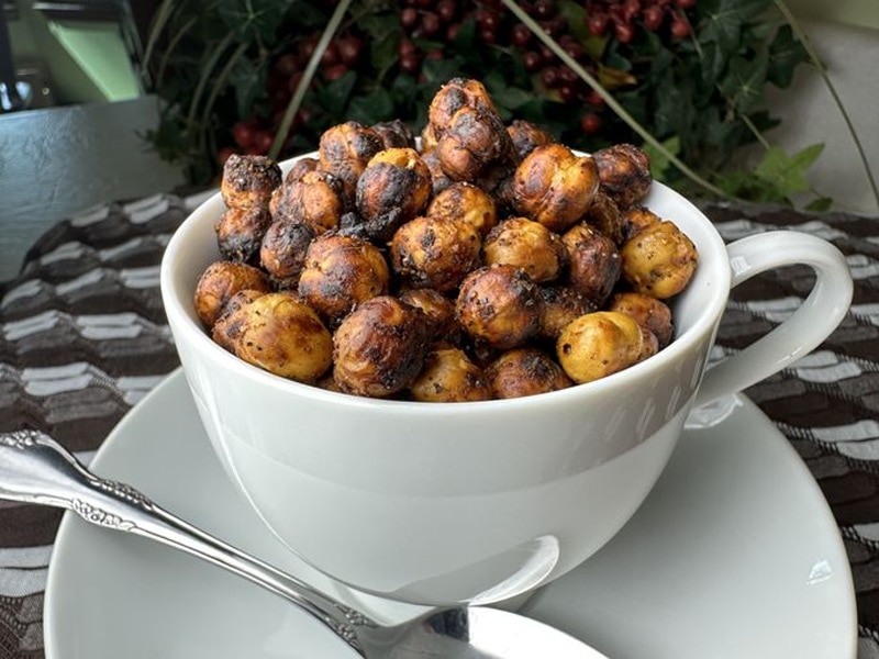 Air fryer chickpeas with chili-lime seasoning
